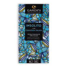 Dark chocolate bar 72 % Insolito salty gianduia 80 g Gardini